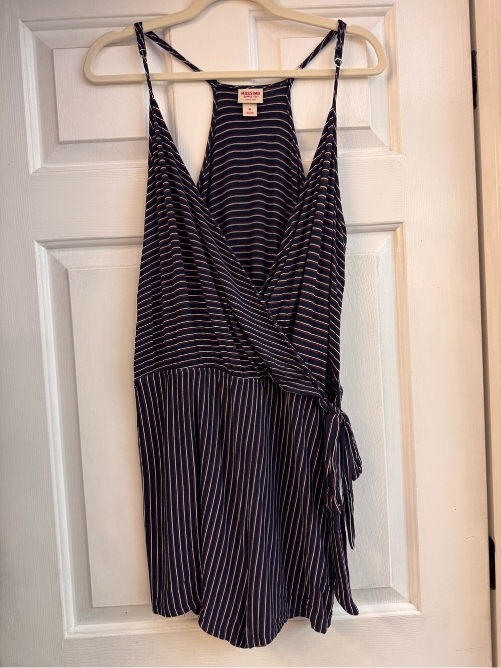 Mossimo Supply Co. Navy and White Striped Wrap Romper
